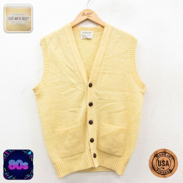 【50%OFF】LORD JEFF 80s ニットベスト イエロー M | 古着