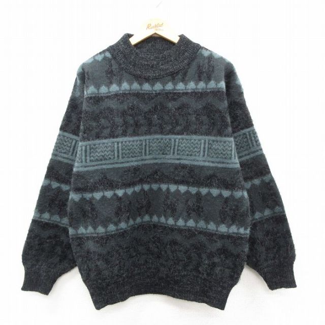 【20%OFF】ウール長袖セーター ブラック L | 古着