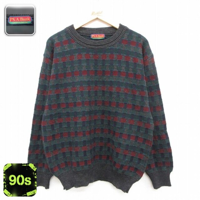 JOS A BANK 90s 長袖セーター ブラック M | 古着