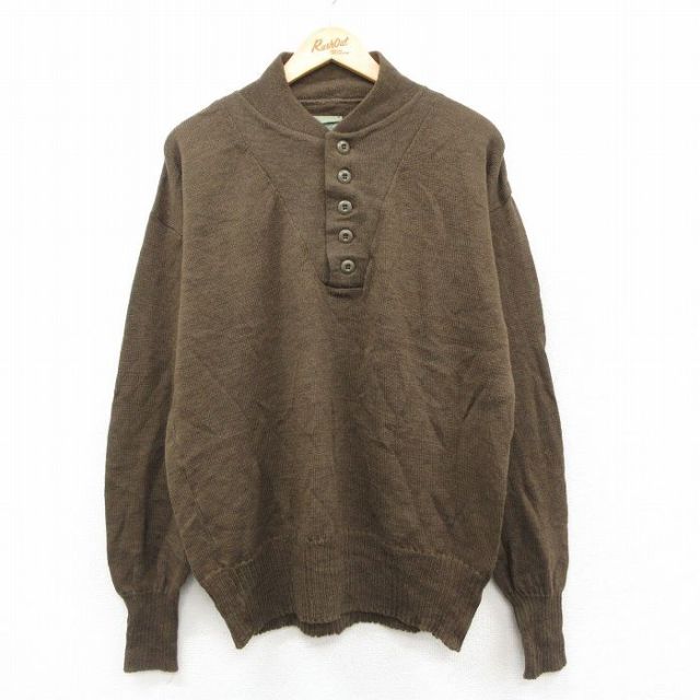 【20%OFF】ミリタリー 80s 長袖セーター ブラウン L | 古着