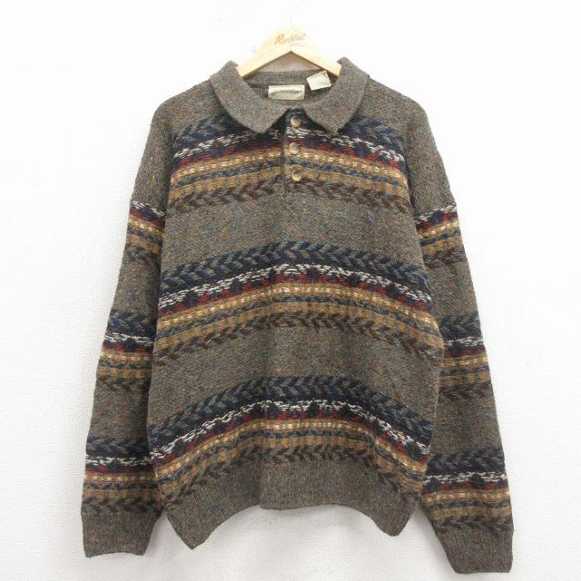 【20%OFF】セントジョンズベイ 90s 長袖セーター 襟付き ベージュ L | 古着