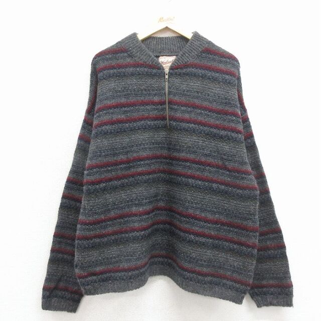 ウールリッチ 90s ハーフジップセーター 霜降り グレー XL | 古着
