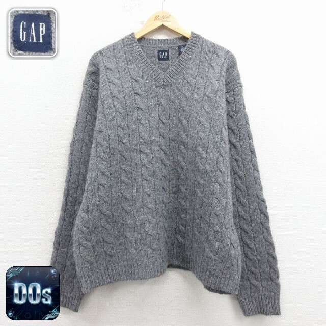 【50%OFF】ギャップ 00s ケーブルセーター グレー XL | 古着