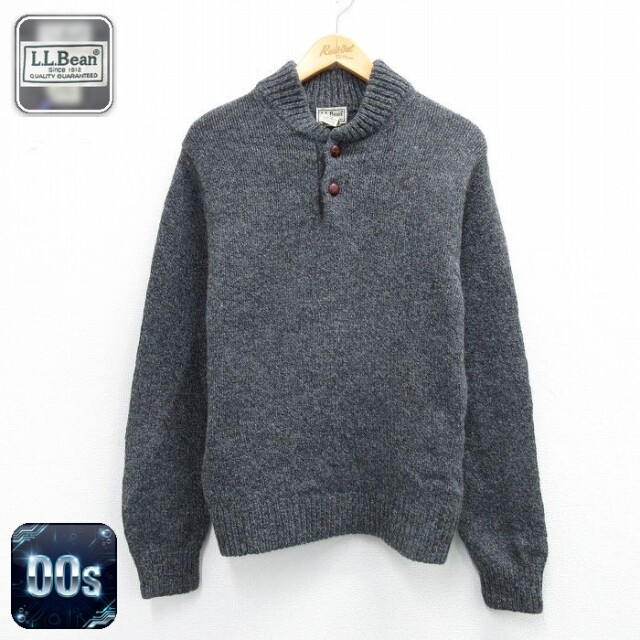 【50%OFF】エルエルビーン 00s 長袖セーター ヘンリーネック グレー S | 古着