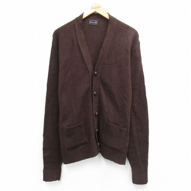 【20%OFF】JCペニー 70s 長袖ニットカーディガン ブラウン L | 古着