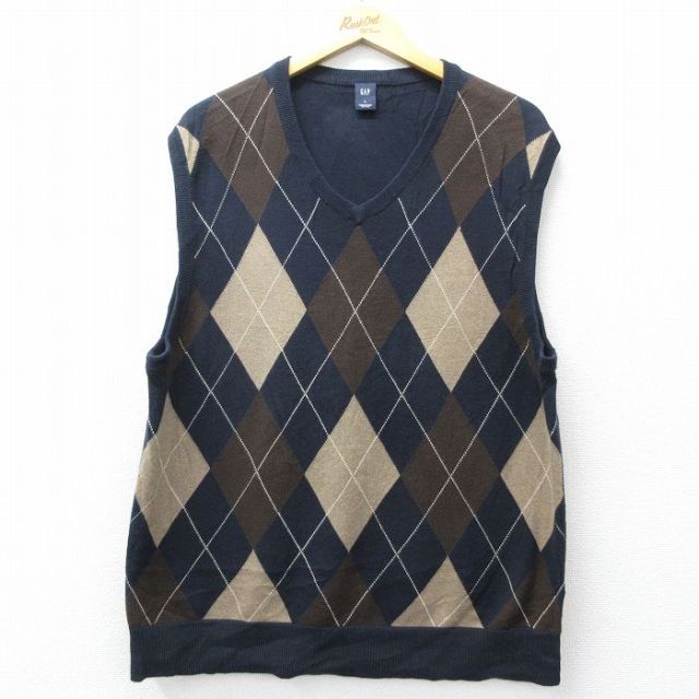 名作】90s OLD GAP コットンニットベスト ジップ 名作】90s OLD GAP