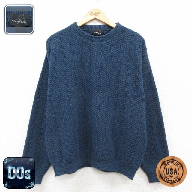 【50%OFF】00s 長袖セーター ネイビー XL | 古着