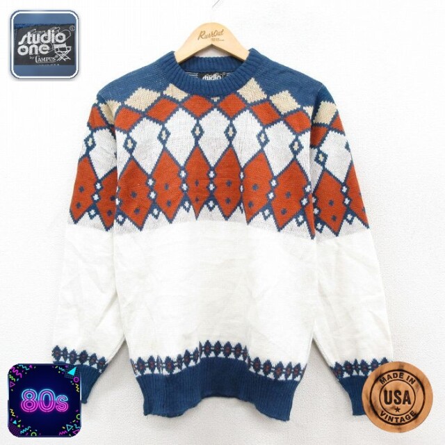 【50%OFF】80s 長袖セーター ホワイト S | 古着