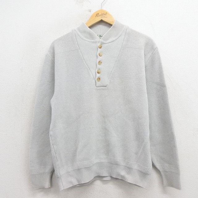 エルエルビーン 90s 長袖セーター ヘンリーネック グレー メンズL相当 | 古着