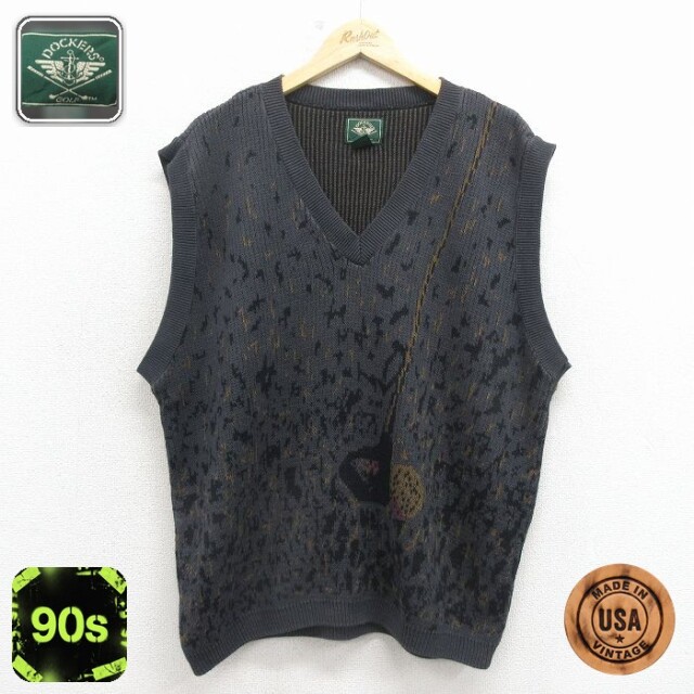 【20%OFF】ドッカーズ 90s ニットベスト ゴルフ グレー L | 古着