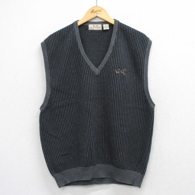 IZOD 90s ニットベスト グレー メンズL相当 | 古着