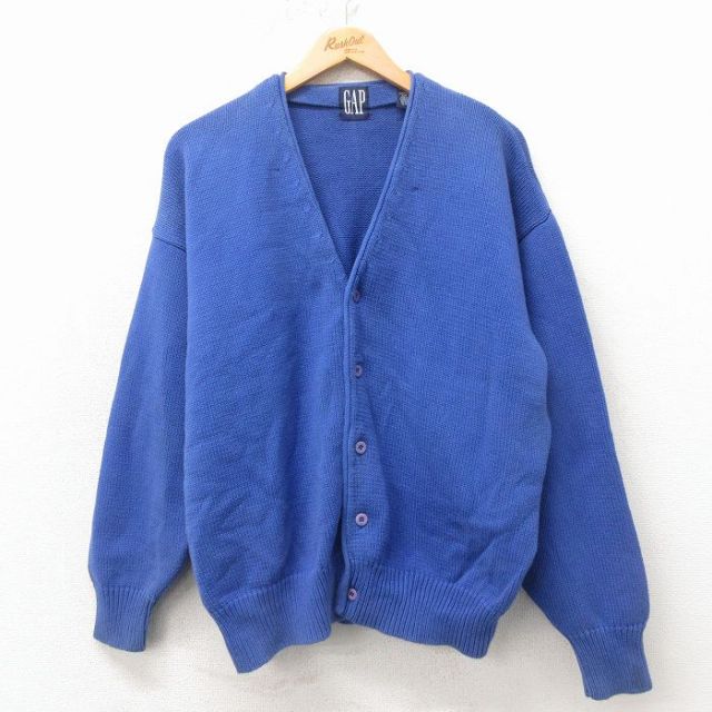 ギャップ 90s 長袖カーディガン ブルー メンズXL相当 | 古着
