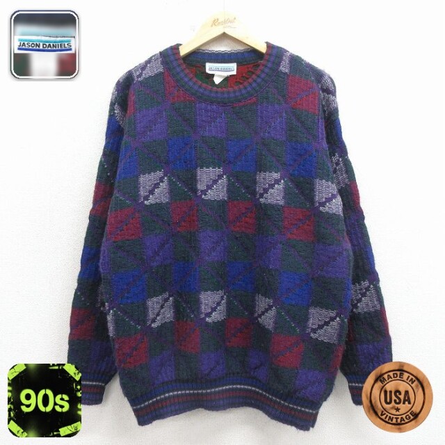 【20%OFF】90s 長袖セーター パープル メンズL相当 | 古着