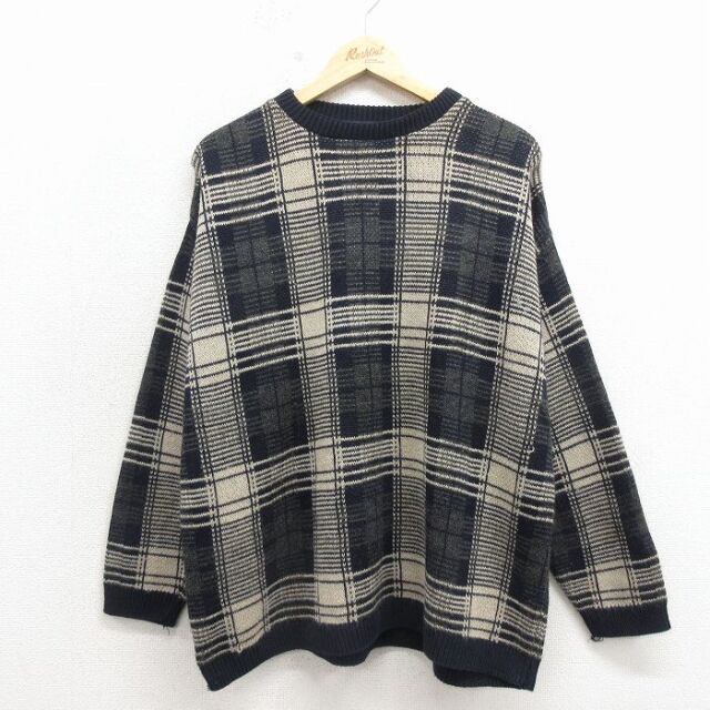 古着通販 XL☆古着 ウィルソン 長袖 セーター メンズ パッチワーク
