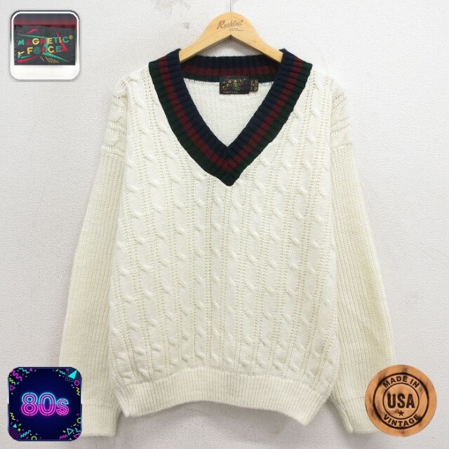 【20%OFF】80s ケーブルセーター 生成り メンズL相当 | 古着
