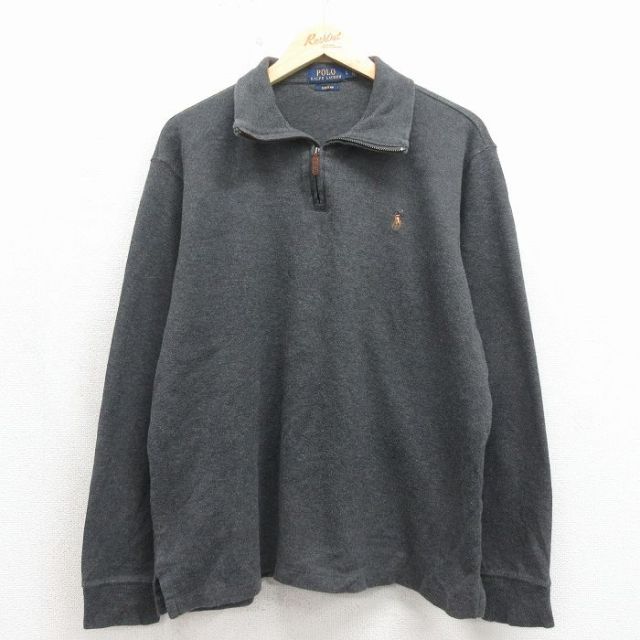 ラルフローレン 長袖セーター ワンポイントロゴ グレー XL | 古着