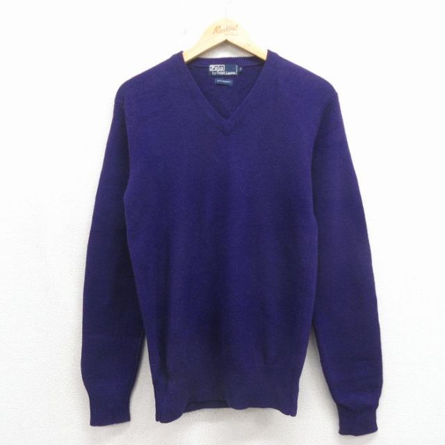 ラルフローレン 90s 長袖セーター パープル メンズS相当 | 古着