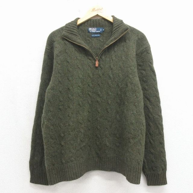 古着通販 XL☆古着 長袖 ニット カーディガン メンズ 90年代 90s