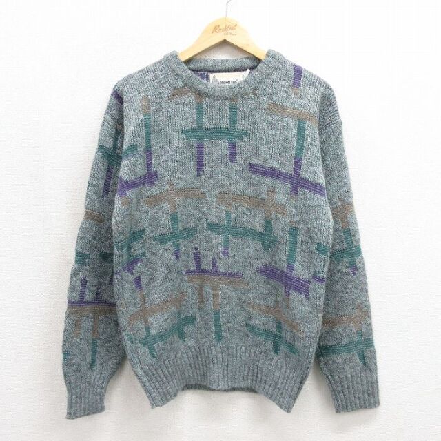 古着通販 L☆古着 長袖 セーター メンズ 90年代 90s フェアアイル