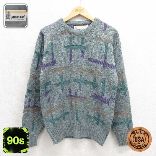 ロンドンフォグ 90s 長袖セーター グリーン メンズM相当 | 古着