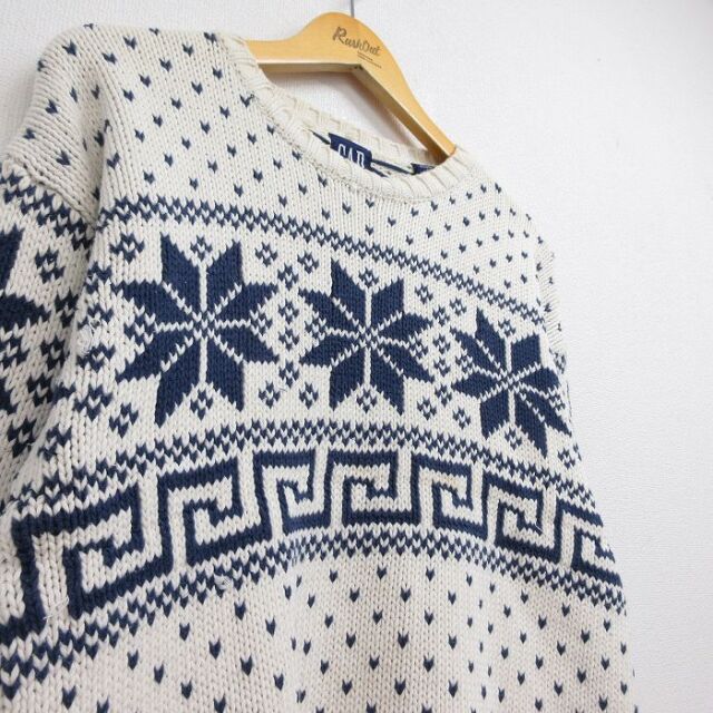 古着通販 S☆古着 ギャップ GAP 長袖 ノルディック セーター メンズ 90
