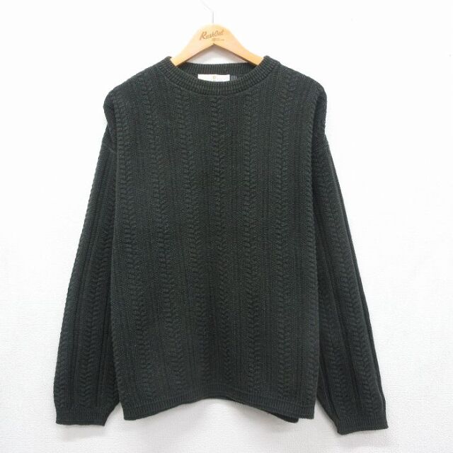 古着通販 M☆古着 ニット ベスト メンズ 80年代 80s アクリル クルー