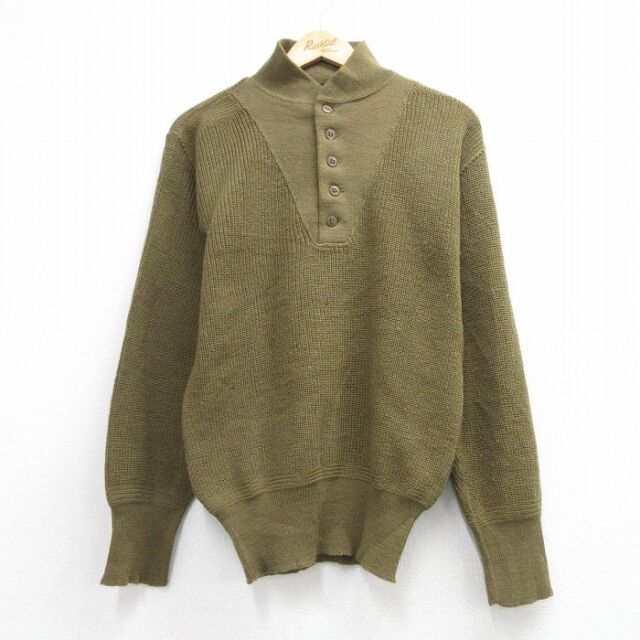 ジープ 40s ヘンリーネックセーター ミリタリー カーキ メンズL相当 | 古着