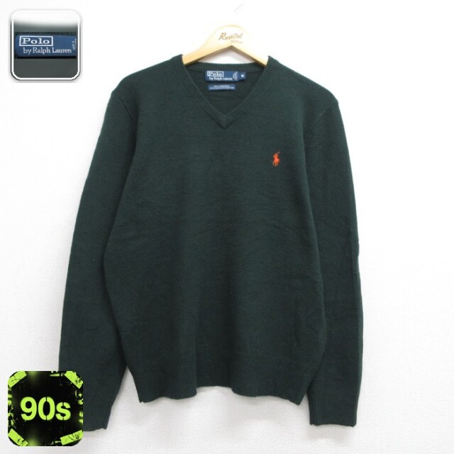 ラルフローレン 90s 長袖セーター グリーン メンズM相当 | 古着