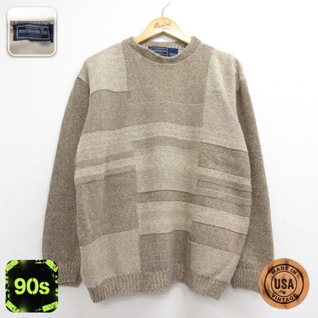 SUSQUEHANNA TRAIL 90s 長袖セーター 霜降り ベージュ XL | 古着 26aug26