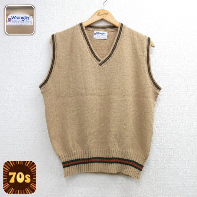 ラングラー 70s ニットベスト ブラウン メンズM相当 | 古着