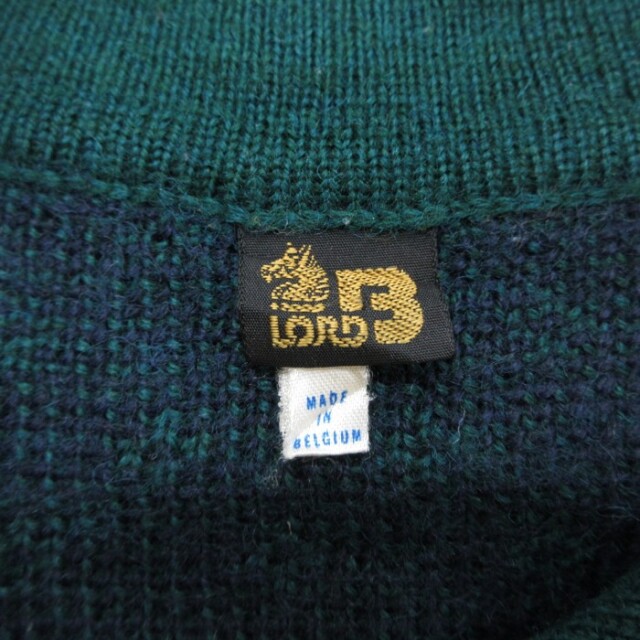 古着通販 L☆古着 LORD3 長袖 セーター メンズ 90年代 90s ウール 総柄