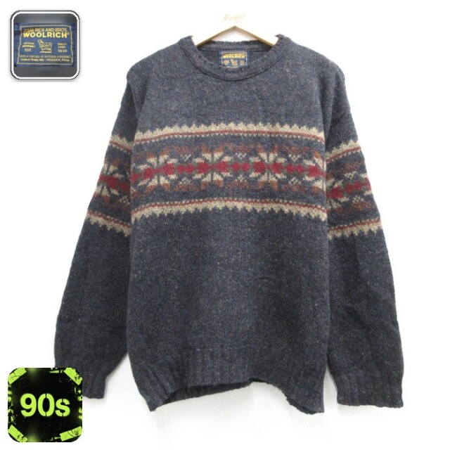ウールリッチ 90s 長袖セーター ノルディック ブラック メンズL相当 | 古着