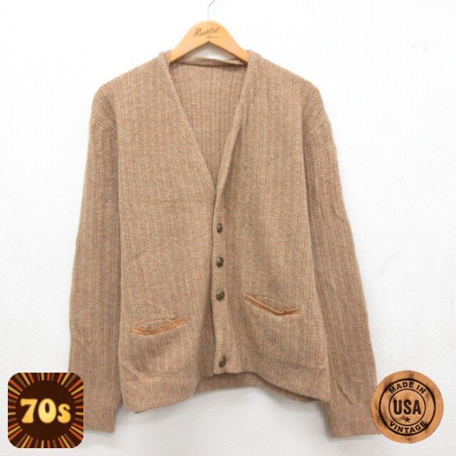 70s 長袖セーター 霜降り ベージュ メンズL相当 | 古着