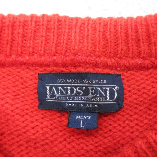 古着通販 XL☆古着 LANDS'END ランズエンド 長袖 セーター メンズ 90