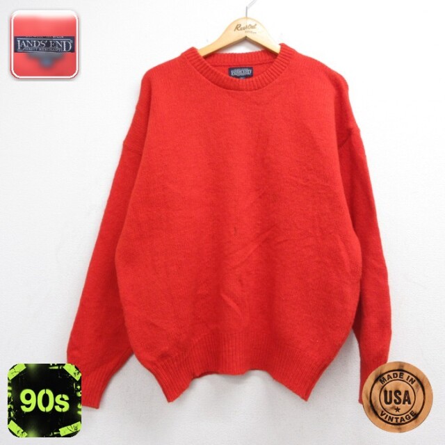 古着通販 XL☆古着 LANDS'END ランズエンド 長袖 セーター メンズ 90