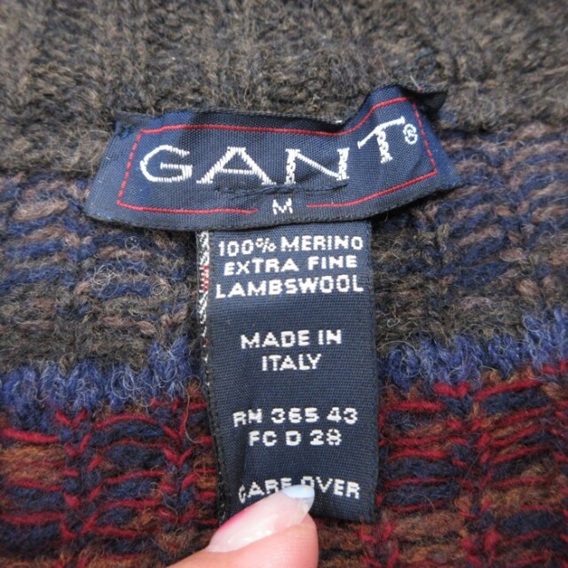 古着通販 L☆古着 GANT 長袖 セーター ハーフジップ メンズ 90年代 90s