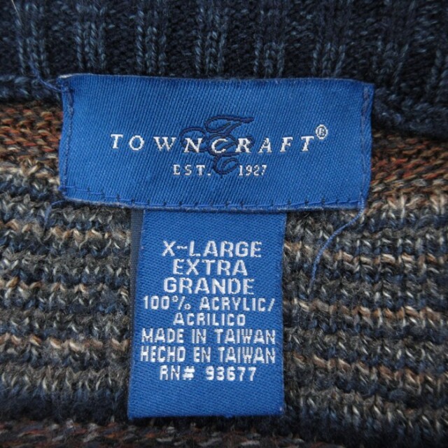 【激レア1点物】90s 再構築 リメイク ラグ ニット セーター XL相当 a2 古着通販 XL☆古着 TOWNCRAFT 長袖 セーター メンズ 90年代 90s