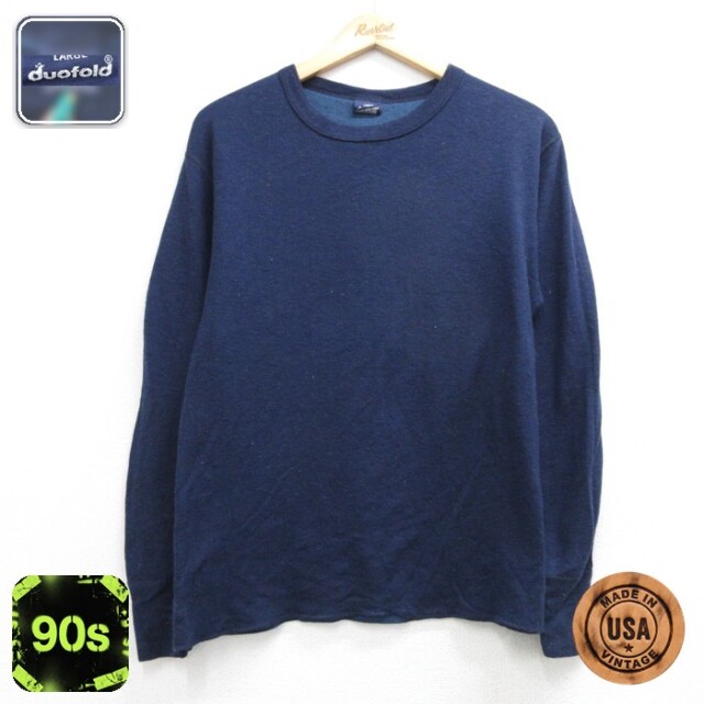 デュオフォールド 90s 長袖Tシャツ ネイビー メンズM相当 | 古着