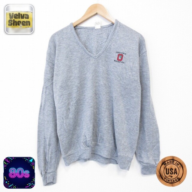 【50%OFF】80s 長袖セーター オハイオバックアイズ グレー L | 古着