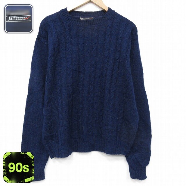【50%OFF】ジャンセン 90s 長袖セーター ネイビー L | 古着