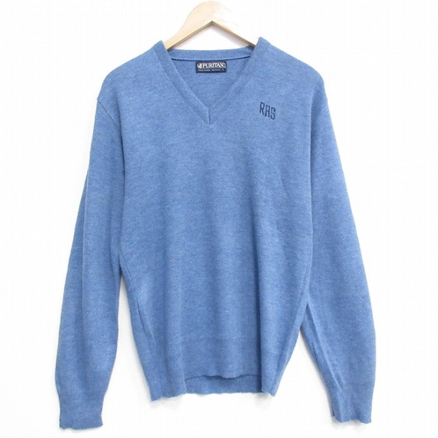 【20%OFF】ピューリタン 80s 長袖セーター RAS ネイビー L | 古着