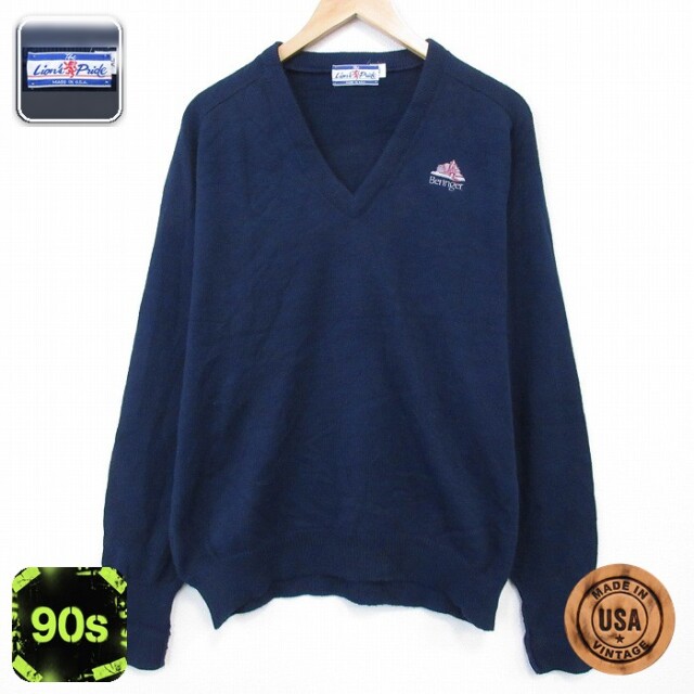 【50%OFF】90s 長袖セーター ネイビー XL | 古着