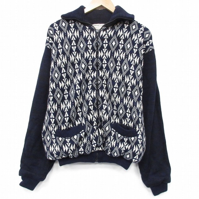 【20%OFF】00s フルジップニットカーディガン ネイビー L | 古着