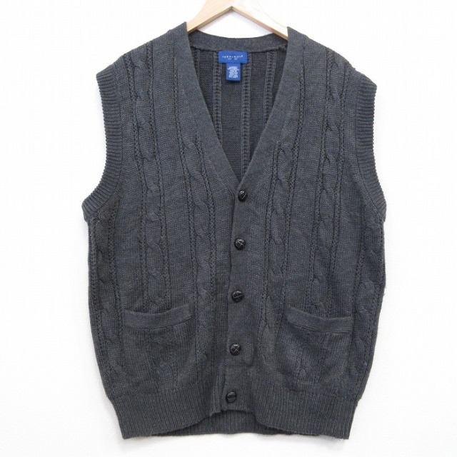【20%OFF】タウンクラフト 90s ケーブルニットベスト グレー L | 古着