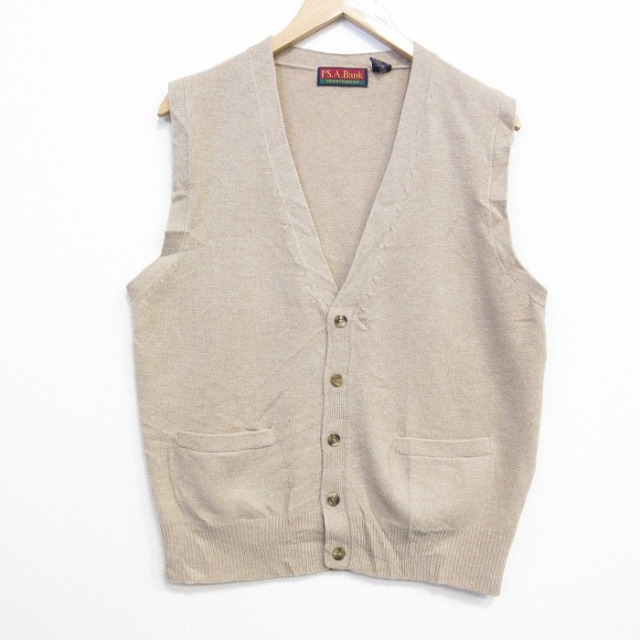 JOS A BANK 90s ニットベスト ベージュ M | 古着
