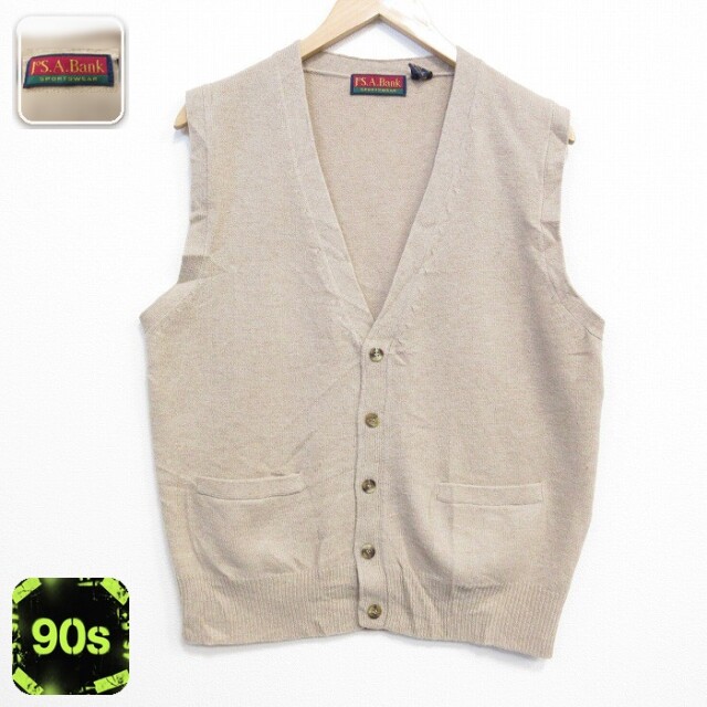 JOS A BANK 90s ニットベスト ベージュ M | 古着