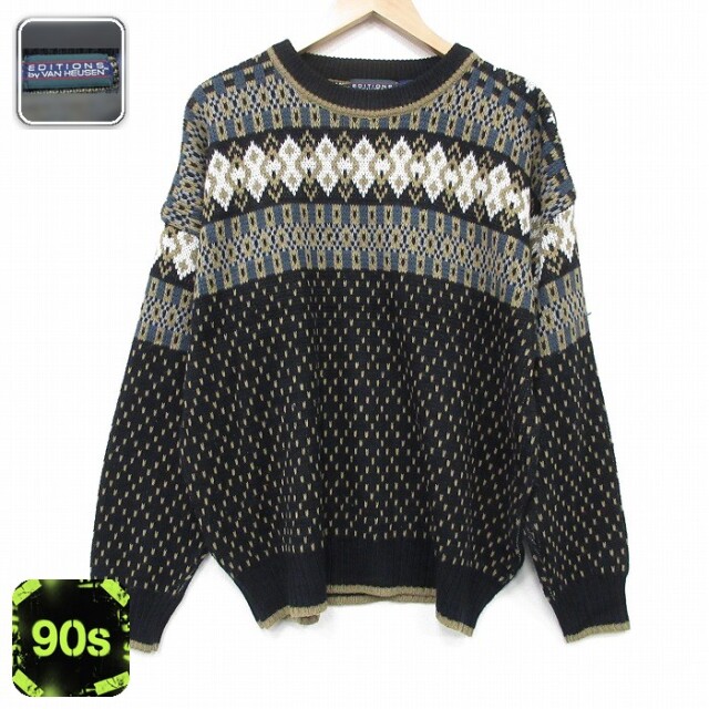 バンヒューセン 90s 長袖セーター ブラック XL | 古着