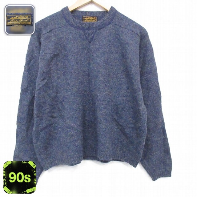 【50%OFF】エディーバウアー 90s ラグランセーター 無地 パープル L | 古着