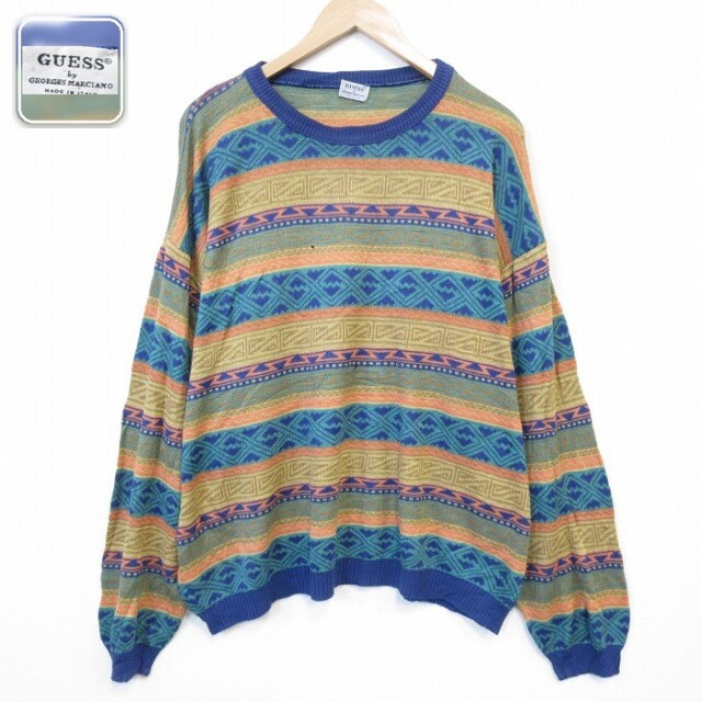 【20%OFF】ゲス XL セーター ネイビー | 古着