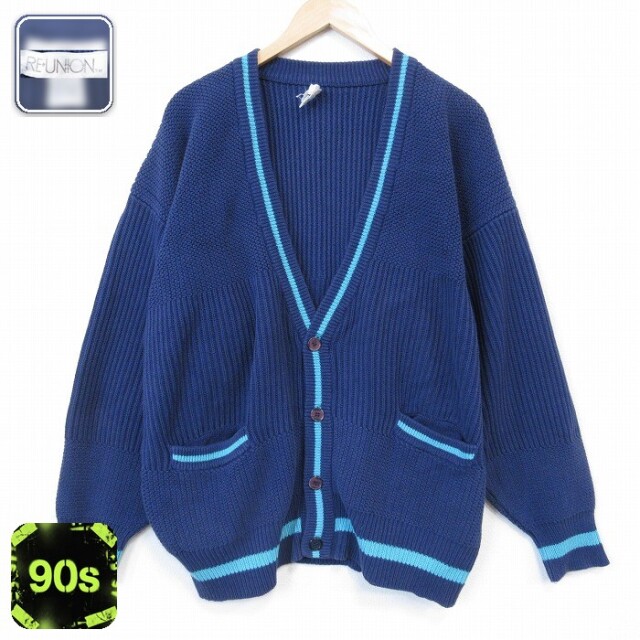 ニット カーディガン 90s ネイビー XL | 古着